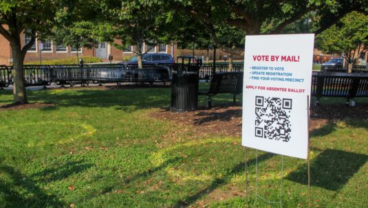 yard sign with QR code